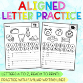Aligned Alphabet Practice - Color, Find, Trace, & Write