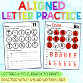 Aligned Alphabet Practice - Letter Search, Trace, & Write