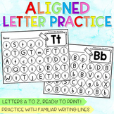 Aligned Alphabet Practice - Letter Search and Dot