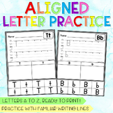 Aligned Alphabet Practice - Trace, & Write, Uppercase Lowe