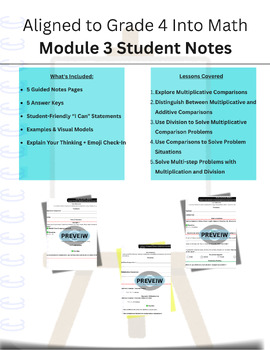 Preview of Aligned to GRADE 4 Into Math Module 3 Student Notes For All 5 Lessons