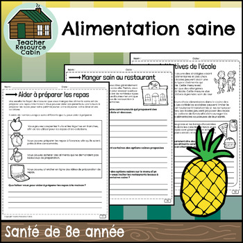 Preview of Alimentation saine (Grade 8 FRENCH Ontario Health)
