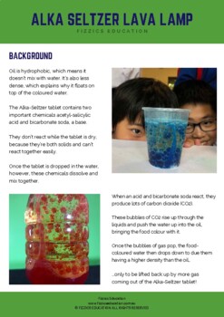Preview of Alka Seltzer Lava Lamp Activity Sheets