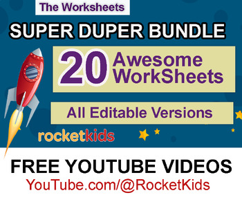 Preview of 20 Awesome WorkSheets (Editable)
