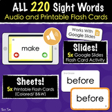 All 220 Sight Words - Audio Flash Cards for Google Slides 