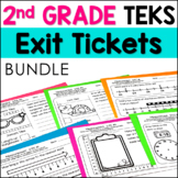 Math Exit Tickets - 2nd Grade- TEKS Standards Exit Slips Bundle
