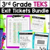 3rd Grade Math Exit Tickets - TEKS Standards Exit Slips Bundle