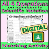All 4 operations on numbers in scientific notation - match
