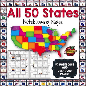 Preview of All 50 States Notebooking Pages