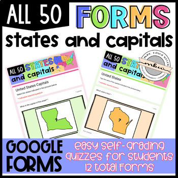 Preview of All 50 States and Capitals Quizzes