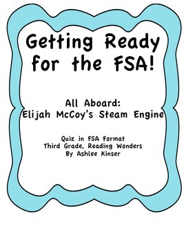 Preview of All Aboard: Elijah McCoy FSA Quiz for Reading Wonders