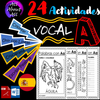 Preview of All About Actividades Vocal A {AllAboutAll} {AAA}- PDF and DOC EDITABLE Spanish