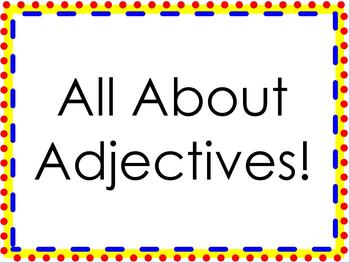 Preview of All About Adjectives! ACTIVboard Flipchart