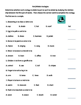 All About Analogies Grades 5-7 A Review of the 8 Basic Types of Analogies