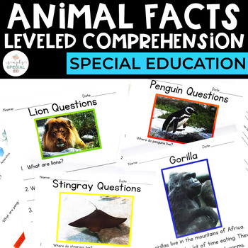 Preview of Animal Facts: Leveled Comprehension for Special Education
