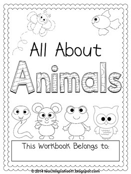 All About Animals workbook by Teaching's a Hoot by Nicole Johnson