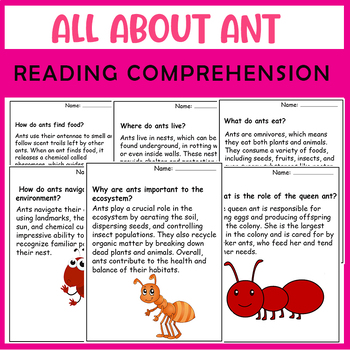 Preview of All About Ant | Ant life cycle| Science Reading Comprehensions