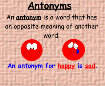 Preview of All About Antonyms Activboard Flipchart