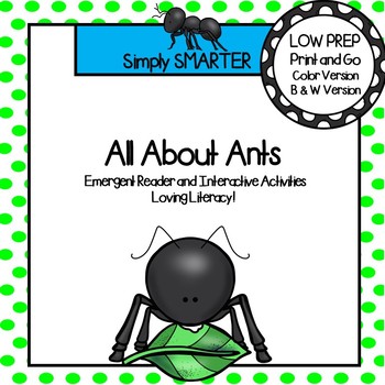 Preview of All About Ants Emergent Reader Book AND Interactive Activities