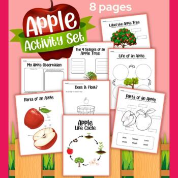 Preview of All About Apples Life Cycle Coloring Pages Worksheets Activities