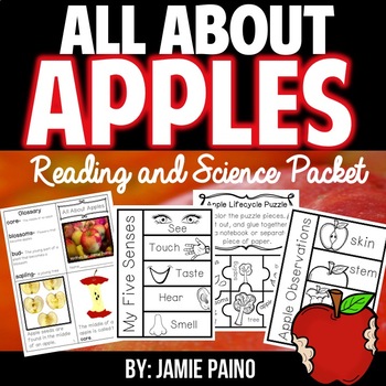 Preview of All About Apples Literacy and Science Packet