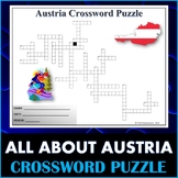 All About Austria - Crossword Puzzle Activity Worksheet