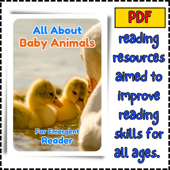 Preview of All About Baby Animals- Early Emergent Reader eBook & PDF Printable Reading