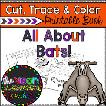 Preview of All About Bats Cut, Trace and Color Printable Book!