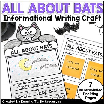 Preview of All About Bats Informational Writing Craft, Halloween Bat Unit Supplement