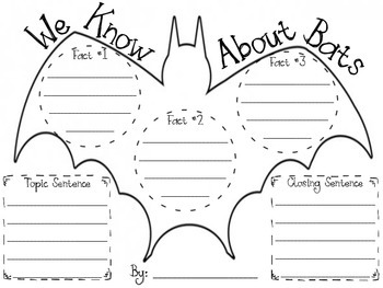 Preview of All About Bats Informational Writing Graphic Organizer