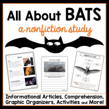 Preview of All About Bats Reading Comprehension with Nonfiction Text Features