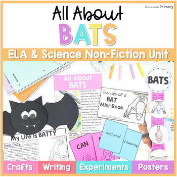 Preview of All About Bats Unit - Bat Activities - Science, Reading, Writing & Craft - Fall