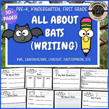 Preview of All About Bats Writing October Bats for PreK Kindergarten First Grade TK UTK