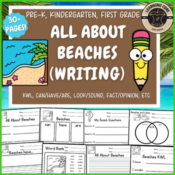 Preview of All About Beaches Writing Beach Unit Field Trip PreK Kindergarten First Beaches