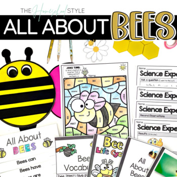 Preview of All About Bees Unit | Bee Readers, Life Cycle, Parts of a Bee, Vocabulary, Craft