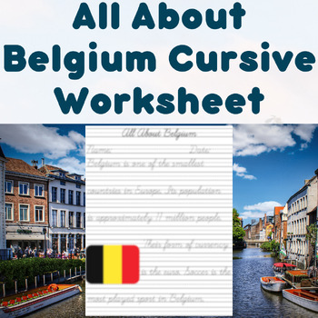 Preview of All About Belgium Cursive Worksheet