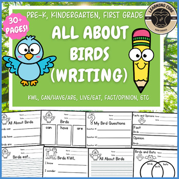Preview of All About Birds Writing Birds Can Have Are Bird Unit PreK Kindergarten First TK