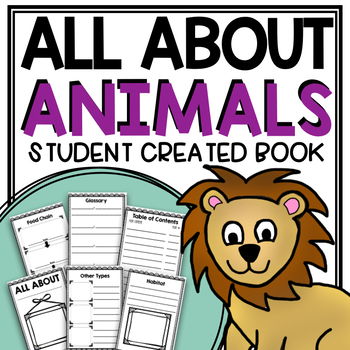All About Book- All About Animals by Third in Hollywood | TPT