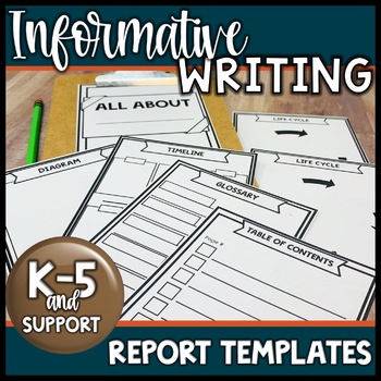 Preview of Informative Writing Graphic Organizers and Templates  Book Report Template