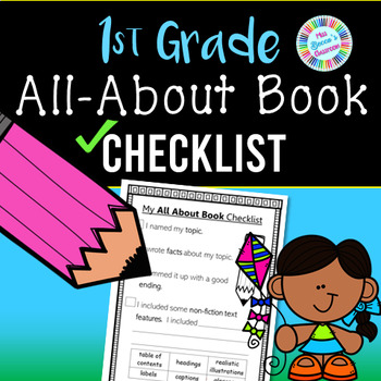 Preview of All-About Book Writing Checklist - 1st grade standards-aligned - PDF and digital