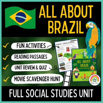 Preview of All About Brazil Country Study: FULL Social Studies Unit & Activities 