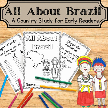 Preview of Brazil Country Study for Early Readers K- 2nd Sight Words Activity and Craft