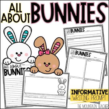 Preview of All About Bunnies Writing Prompt and Spring Craft for Easter Bulletin Board
