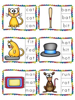 All About CVC Word Families -AT SAMPLER by Class on the Coast | TPT