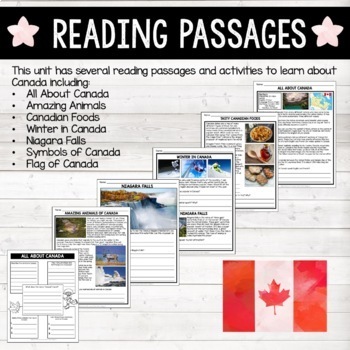 All About Canada Country Study with Reading Comprehension Passages ...