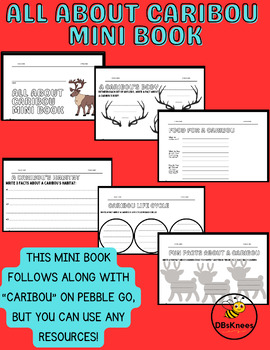 Preview of All About Caribou (Reindeer) Mini Book