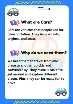 All About Cars by Asma Aslam | TPT