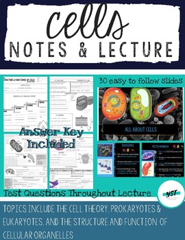 Preview of All About Cells Lecture Powerpoint and Guided Notes