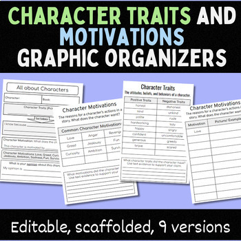 All About Characters Graphic Organizer by Miss Madrona | TPT