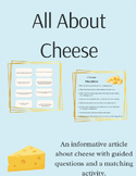 All About Cheese: article, questions and sorting activity 
